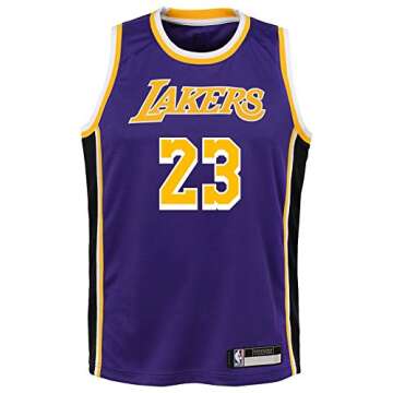 Outerstuff Lebron James Los Angeles Lakers #23 Youth Statement Purple Swingman Jersey (Youth Large 14/16)