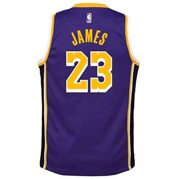 Outerstuff Lebron James Los Angeles Lakers #23 Youth Statement Purple Swingman Jersey (Youth Large 14/16)