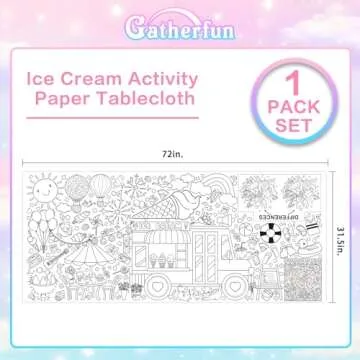 Giant Coloring Poster for Classroom Wall - Versatile 31.5 x 72 Inches Summer Activity Poster/Table Cover, School Parties, Summer Birthday Party and Special Events Decoration