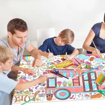 Giant Coloring Poster for Classroom Wall - Versatile 31.5 x 72 Inches Summer Activity Poster/Table Cover, School Parties, Summer Birthday Party and Special Events Decoration