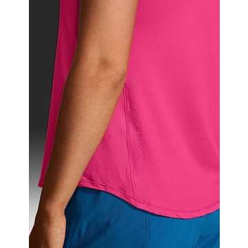 CRZ YOGA Lightweight Racerback Tank Tops for Women High Neck Workout Athletic Running Sleeveless Shirts Magenta Medium