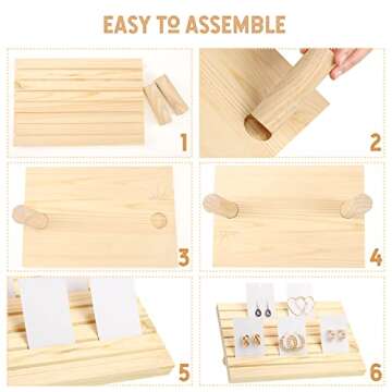 Yookeer Wooden Earring Display Stand - Elegant Organizer for Jewelry & Cards