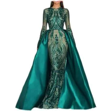 Elegant Aries Tuttle Mermaid Prom Dress with Detachable Train