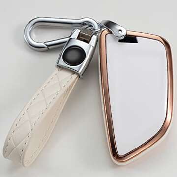 Saimui for BMW Key fob Cover, Key Fob Case for BMW 2 5 6 7 Series X1 X2 X3 X5 X6 Premium Soft TPU An...