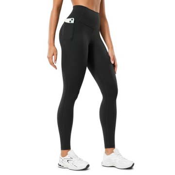 CRZ YOGA Womens Butterluxe Workout Leggings 28 Inches - High Waisted Gym Yoga Pants with Pockets Run...