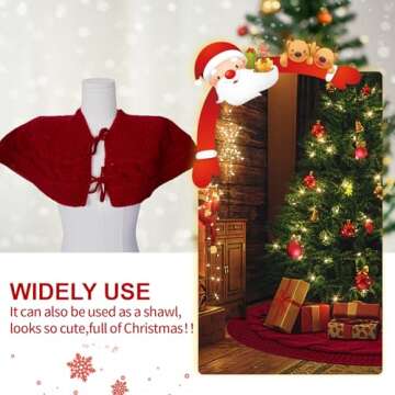 24 Inch Christmas Tree Skirt for 4 Ft Christmas Tree, Red Knitted Tree Skirt Christmas Tree Decorations Luxury Knitted Thick Rustic Xmas Tree Skirt for Pencil Christmas Tree Decor (Red,24”)