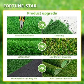 Fortune-star 39.3 in X 31.5 in Grass Pad for Dogs for Professional Potty Training, Reusable Artificial Grass for Dogs, Dog Grass with Drainage Holes, Turf Dog Potty for Indoor/Outdoor Easy to Clean