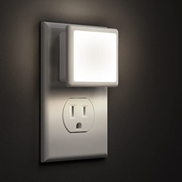 L LOHAS LED Night Lights Plug into Wall 2-Pack - 5000K Daylight White, Auto-On/Off for Kids and Adul...