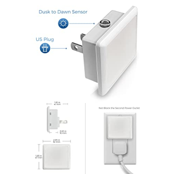 LOHAS LED Night Lights 2-Pack with Auto On/Off