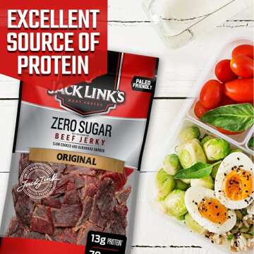 Jack Link's Beef Jerky, Original, Zero Sugar – Flavorful Meat Snacks, Ready to Eat Protein Snacks ...