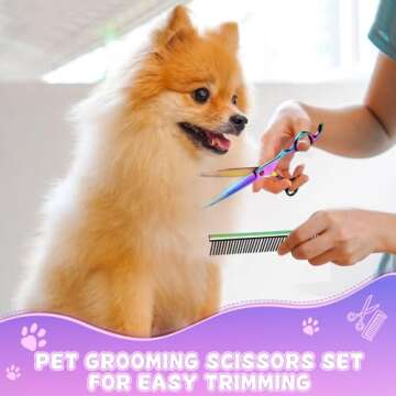 Professional Dog Grooming Scissors Set, 7 Inch/8 Inch Pet Grooming Scissors Chunkers Shears for Dog,...