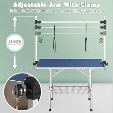 Adjustable Dog Grooming Table for Pet Care and Spa