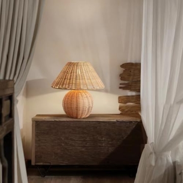 DANGGEOI Natural Rattan Table Lamp for Elegant Lighting
