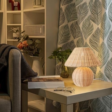 DANGGEOI Natural Rattan Table Lamp for Elegant Lighting