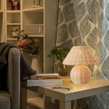 DANGGEOI Natural Rattan Table Lamp for Elegant Lighting