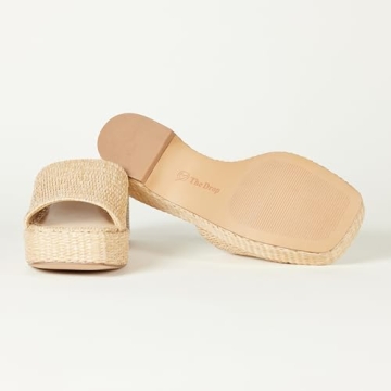 The Drop Women's Bertina Platform Slide, Natural Raffia, 7.5