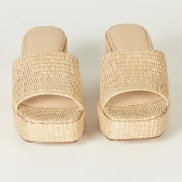 The Drop Women's Bertina Platform Slide, Natural Raffia, 7.5
