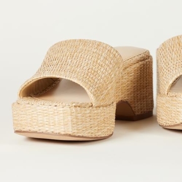 The Drop Women's Bertina Platform Slide, Natural Raffia, 7.5