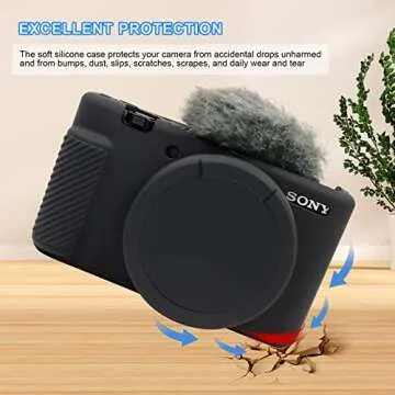 Easy Hood Case for ZV-1 Camera Removable Lens Cover,Anti-Scratch Silicone Soft Camera Case Compatible with Sony ZV-1 ZV1 Camera(Black)