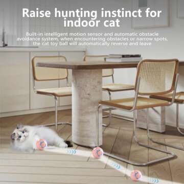 Automatic Moving Cat Toy Balls for Indoor Cats Smart Interactive Self Rotating Ball Kitten Toy Gift USB Rechargeable Cat Toys Set Planet Cat Toys Balls With Lights Electric Pet Ball Pink Toy Ball