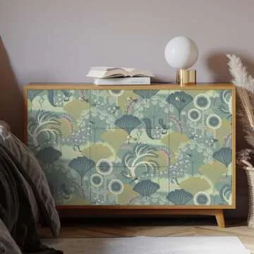 Livebor Floral Peel and Stick Wallpaper Vintage Floral Contact Paper 17.7inch x 118.1inch Floral Wallpaper Botanical Decorative Wallpaper Peel and Stick Self Adhesive Wallpaper for Bathroom Waterproof