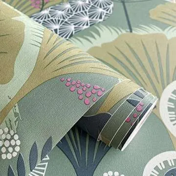 Livebor Floral Peel and Stick Wallpaper Vintage Floral Contact Paper 17.7inch x 118.1inch Floral Wallpaper Botanical Decorative Wallpaper Peel and Stick Self Adhesive Wallpaper for Bathroom Waterproof