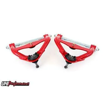 UMI Performance 303133-1-R GM G-Body Upper and Lower Front Control Arm Kit Std. Upper Ball Joint -Red