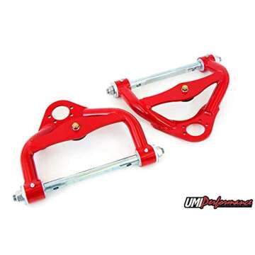 UMI Performance 303133-1-R GM G-Body Upper and Lower Front Control Arm Kit Std. Upper Ball Joint -Red