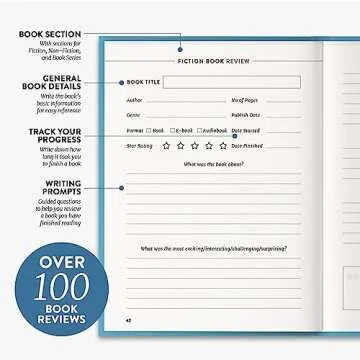 Reading Journal for Book Lovers – Daily Log to Rate Stories & Track Habits