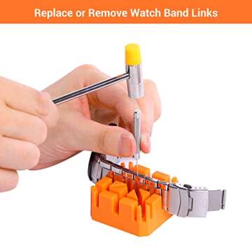 Watch Link Removal Kit, Ohuhu Upgraded 166PCS in 1 Watch Repair Kit Watch Band Tool kit Watch Pin Removal Tool Spring Bar Tool Watch Link Remover Strap Tool with 126PCS Link Pins Perfect Gifts