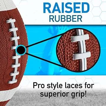 Franklin Sports Junior Footballs - Grip-Rite 100 - Kids Junior Size Rubber Footballs - Youth Footballs - 6 Pack of Footballs with Pump - Brown/White