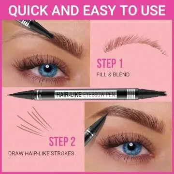 iMethod Eyebrow Pen - Eyebrow Pencil Magical 2-in-1 Eye Brow Pencils for Women with 4-Fork-Tip & Precise Brush-Tip Create Natural Hair-Like Brows, Last All-Day, Microblading Eyebrow Pen, Dark Brown