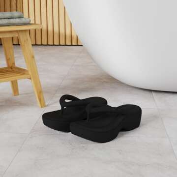 SALIGNA Women's Platform Flip Flop with Arch Support Casual Comfortable Wedge Flip-Flops Summer Beac...