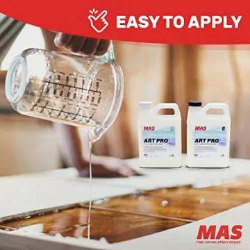 MAS Epoxies Art Pro Epoxy, Clear Kit with 2-Part Resin and Hardener, Low Viscosity and Enhanced UV Resistance, Ideal for Jewelry Making, Flower Preservation, and Other Resin Crafts (2 Quart)