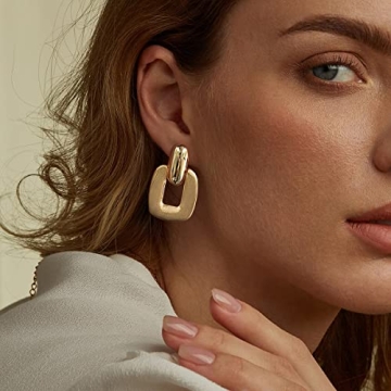 HESSAWELL Gold Drop Earrings - Stylish Statement Jewelry