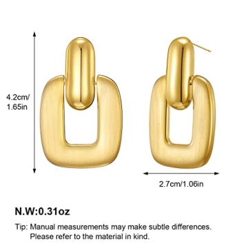 HESSAWELL Gold Drop Earrings - Stylish Statement Jewelry