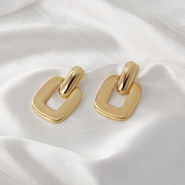 HESSAWELL Gold Drop Earrings - Stylish Statement Jewelry