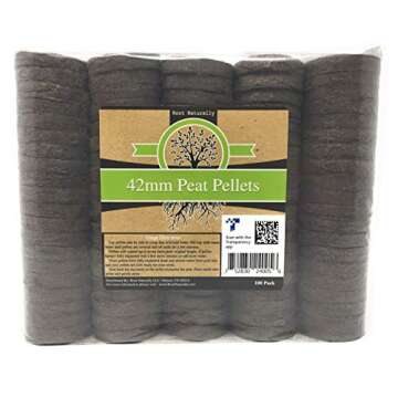 Root Naturally 42mm Peat Pellets 100 Count - Perfect for Seed Germination