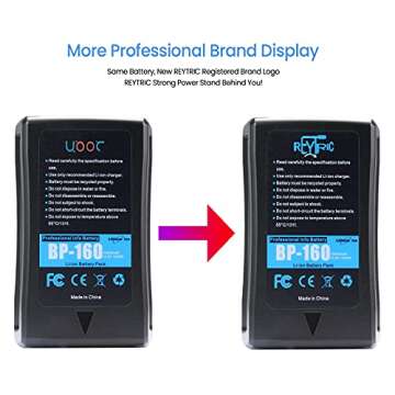 REYTRIC High Capacity 154Wh V Mount Battery for LED Lights and Cameras