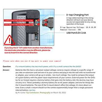 High Capacity REYTRIC 154Wh V Mount Battery for Video Cameras
