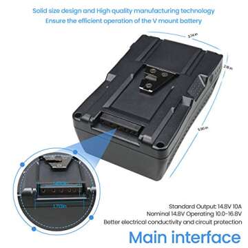 High Capacity REYTRIC 154Wh V Mount Battery for Video Cameras