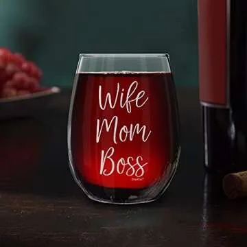 Shop4ever Laser Engraved Stemless Wine Glass Gift