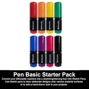 Silhouette America Silhouette Cameo 5 Vinyl Bundle- 36 Sheets of Vinyl, Vinyl Tool Kit, Premium Blade, Pens, and Cameo 5 Start Up Guide with Extra Designs (White)