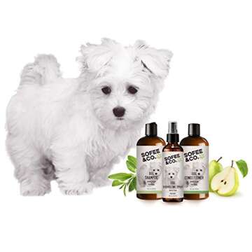 Sofee & Co. Natural Dog Puppy Conditioner - Moisturize Detangle Deodorize Condition Calm Soothe Soften Normal Dry Itchy Allergy Sensitive Skin. Prevent Mattes. 16 oz (White Pear)