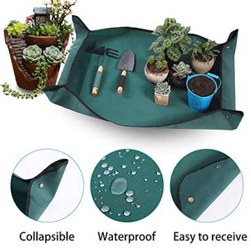 Owl Focus Oxford Fabric Plant Repotting Mat Waterproof Transplanting Mat Indoor Succulent Potting Mat Portable Gardening Mat
