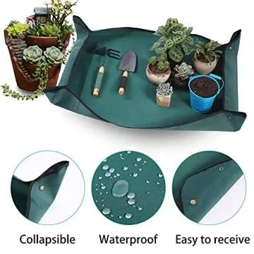 Owl Focus Oxford Fabric Plant Repotting Mat Waterproof Transplanting Mat Indoor Succulent Potting Mat Portable Gardening Mat