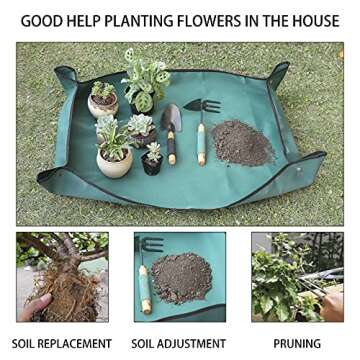 Owl Focus Oxford Fabric Plant Repotting Mat Waterproof Transplanting Mat Indoor Succulent Potting Mat Portable Gardening Mat