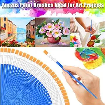 Anezus 100Pcs Bulk Paint Brushes for Kids and Crafts
