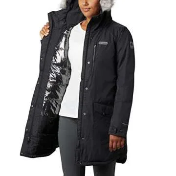 Columbia Women's Suttle Mountain Long Insulated Jacket, Black, X-Large