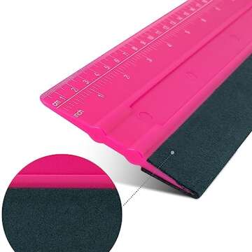 NEWISHTOOL Vinyl Wrap Squeegee for Vinyl, Big Size Wallpaper Smoothing Squeegee, 3 Pack 25CM Decals Squeegee with Ruler & Micro Suede Felt Edge for Sign Making Graphic Window Tint Film Application